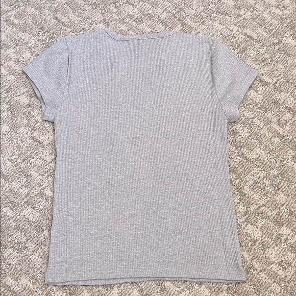 J.Crew Women’s Gray Rib Short-Sleeve Tee with Silver Sequin Embellishment—M - Picture 6 of 6